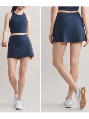 Rhone Course to Court Skort Navy Blue Ladies L UPF 50+ Athletic Activewear Golf